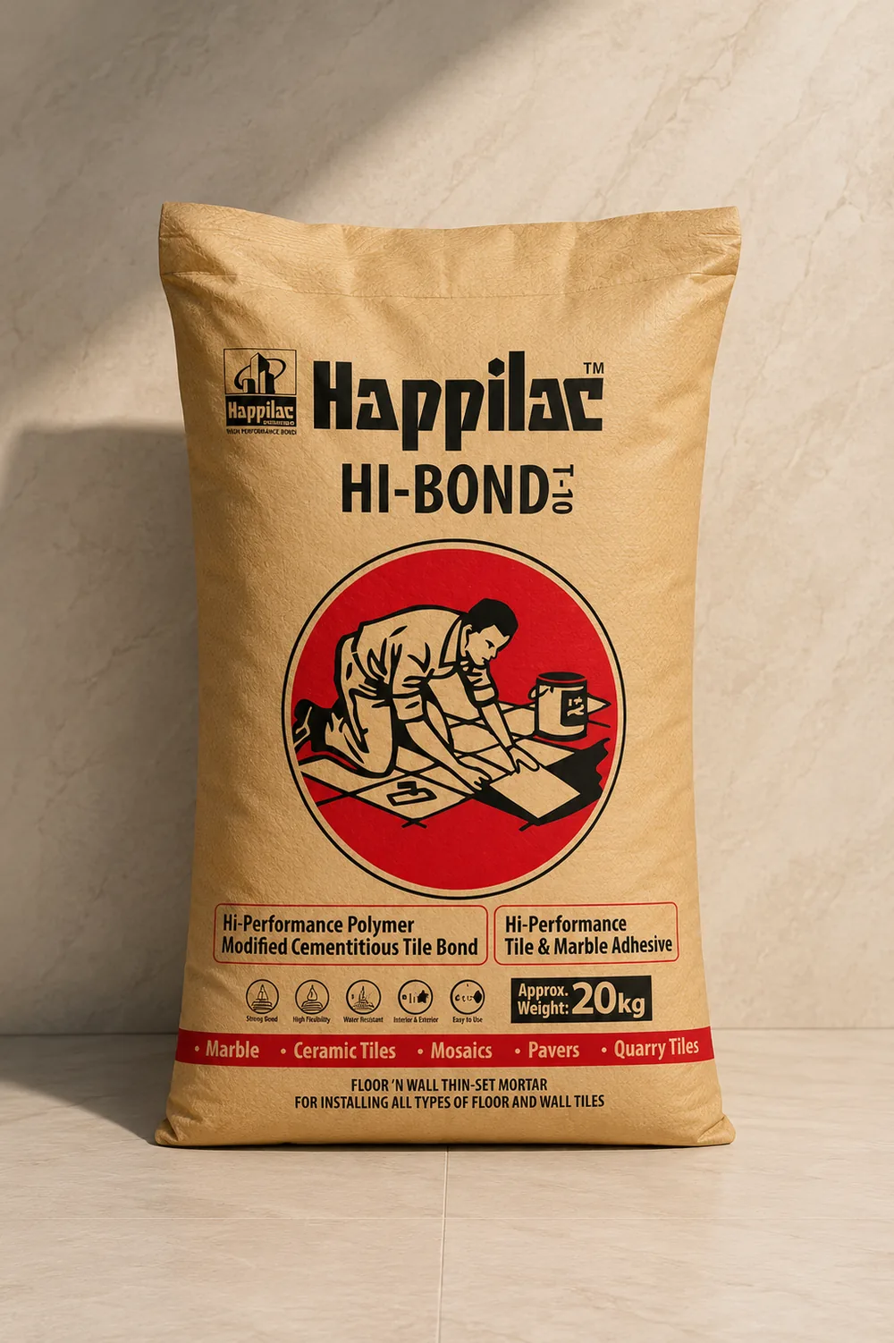 Happilac Hi Bond tile and marble adhesive 20 kg bag
