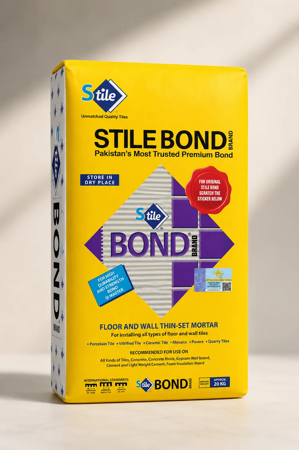 Stile Bond floor and wall thin set mortar 20 kg bag